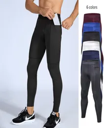 Holemens Long Leggings Pants Quick Dry Pro 6 Colors Elastic Basketball Solid Color Pocket Design Men Sports колготки P4467390