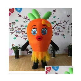 Mascot Inflatable Carrot Costume Christmas Vegetables Inflated Garment Halloween Party Game Walking Performance Props Drop Delivery Dhaxz