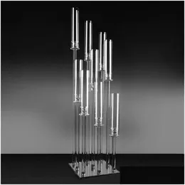 Party Decoration Cylinder Candle Holder For Home Wedding Table Crystal Stick Clear Candleholder Drop Delivery Garden Festive Supplies Dhuao