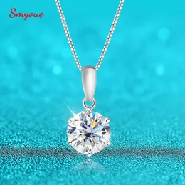 Smyoue 055CT D Color Zirconmoissanite Necklace for Women Sparkling Lab Diamond Pendant 925 Sterling Silver Wedding Jewelry 240515