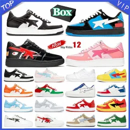 Bapestar Designer Shoes Sneakers Mens Womens Trainers الحنين إلى اللون الأزرق الصفر