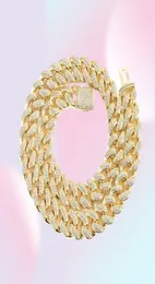 12mm isad ut zirkon kubansk halsbandskedja hiphop smycken guld silver koppar material cz lås mens halsband länk 1824nch 77 k24203060441