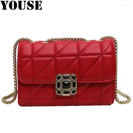 Shoulder Bags YOUSE Brand 2024 Texture Small Bag Female Chain Retro Square Western-style Mini Designer Flap