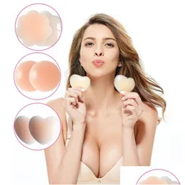 Intimates tillbehör Nya 6,5 ​​cm återanvändbara osynliga självlim Sile Breast Nipple ERS BRA Pasties Pad 3 Design Drop Delivery Appare Dhaet