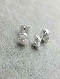 Bear Jewelry 925 Sterling Silver earrings Pendientes Super Power De Plata Con Perla Fits European Jewelry Style Gift 8124035403305856