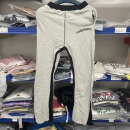 Högkvalitativ askyurself Sweatpants Vintage Casual Embroider Elastic midja långa byxor män kvinnor kläder lapptäcke byxor 240508