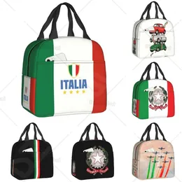 İtalya bayrağı öğle yemeği çantası kadınlar İtalyan Vatansever Rezuar Soğutucu Termal Yalıtımlı Öğle Yemeği Kutusu İş Okulu Piknik Yemek Çantaları 240430