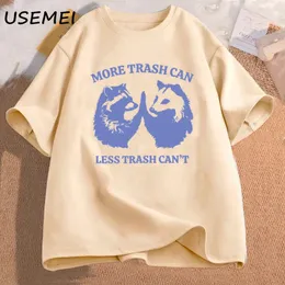 Mens Tshirts More Trash Can Less Cant Graphic Tshirt Clothing Printed Cotton Short Sleeve Tees Oversized 240510