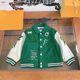 Jackets Marke Kleinkindjacke Wolle Stoff Kids Designer Kleidung Girl Boy Oberbekleidung Größe 100160 Ärmeln PU Leder Baby Mantel Nov25