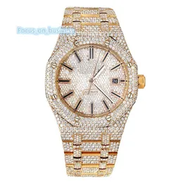 Anant Jewels Luxury Gold Moissanite Watch Roman Number Hip Hop Hop Full CVD Diamond Watch Mens Iced Out Quartz Watches