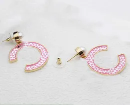 Lyxkvalitet charm stor storlek droppörhänge med rosa färg designer smycken har stämpelbox naturskal pärlor ps3659b