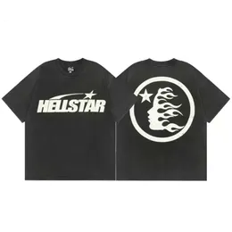 Camicie da uomo designer di Hellstarr camicie da uomo le magliette Hellstart Men Tees Traccia in boccia rotonda Lettere casual a maniche corta Stampa Stampato abbigliamento abbinato Hellstarshirt 64