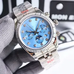 Luxury Watchman Watchman Automatic Mechanical 9100 Movimento orologio da 41mm Sapphire Crystal 316L inossidabile e Strip Moon Fase Montre de Luxe 10A Classic Watch