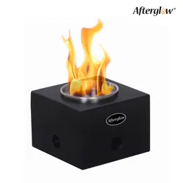 Afterglow Steel Fire Bowl Black Table Top Fireplace for Indoor&Outdoor Use
