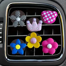Interiördekorationer Flower 2 12 Cartoon Car Air Vent Clip Clips for Office Home Decorative Conditioner Outlet per BK Freshener Drop Otism