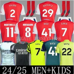 24/25 Gunners G.Jesus Havertz Soccer Jerseys 2024 Arsen Thomas Trossard Rice Tierney Smith Rowe Shirt Saliba Odegaard Saka Martinelli Football Child