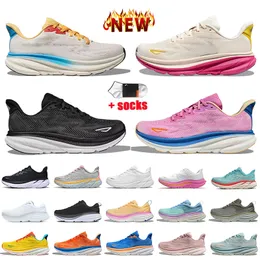 2024 Fashion Designer Clifton 9 Women Mens Running Shoes Bondi 8 White Yellow Pink Black Red Free People Mesh Cloud Runners Jogging Sports Trainers Athletic Sneakers