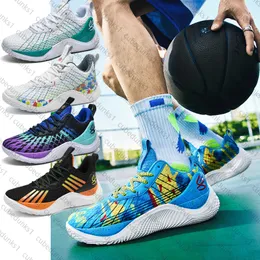 Curry 10. Generation Basketballschuhe Low Top Aurora Borealis Candy Curry Atmungsfreie praktische Kampfstiefel Leichte Solte Sneakers Outdoor Trainingschuhe 36-45