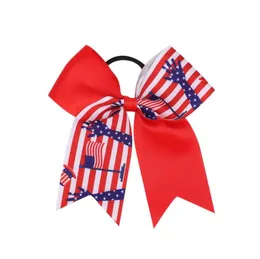 Dzieci małe dziewczynki amerykański wzór z bownot fryzjer 4 lipca patriotyczne włosy łuk elastyczne krawaty pasma do włosów dla dzieci dziewczęta