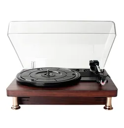 Przenośna pokrywa pyłu retro Gramofon bezprzewodowe głośniki o przenośnym winylowym odtwarzacz rekordów Bluetooth Ruby Phono OutputA46272423565