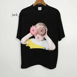 Marca de moda da Korea masculina Adlv Teddy Bear Sleeve Donut e T-shirt do casal de camisetas de garotas Tamanho da meia varredura 251