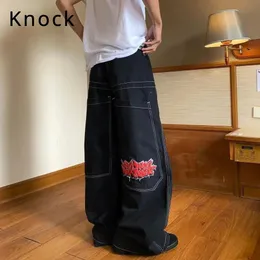 Knock Trendy High Street Jnco Вышивая джинсы Demin для мужчин Женщины.