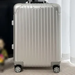 Mode Koffer Designer Koffer Gepäck mit Rädern Leder Griff Aluminiumlegierung Boxen Trolley Hülle Reisetasche Koffer Bordkoffer