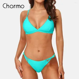 Women's Swimwear Charmo Triangle Bikini High Cut Swimsuit V Neck Two Piece