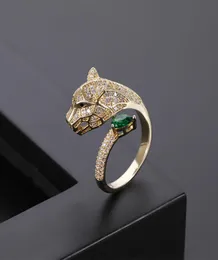 Personalità della moda Alter Leopard Head Micro intarsiatura Ring zircone Donne maschile Silver and Gold Rings Lover Jewelrys Couple Gifts7437217