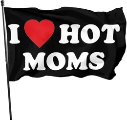 I Moms Bandeira vermelha de amor poliéster com brothole hatery Club Indoor e Outdoor Living Room Decoration for Women Gifts 240506