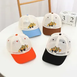 Cappelli Cappelli Summer Boys Baseball Cappello Bulldozer Escocatatori ricamato per bambini Cappello Hip Hop Hop Hat 2-8 Anno Cappello da sole Snapback Snapback WX