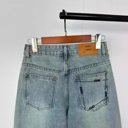 Frauen Jeans Nanyou Qualität Xiaoxiang 24 Sommer neuer Hinterbeutel Brief Stickst Stickst Stickie hohe Taille Slim Soft for Women