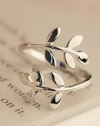 Olivträdgren lämnar öppen ring för kvinnor flicka bröllopsringar charms bladringar justerbara knogfinger smycken xmas billig 20p6616199
