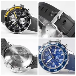 2020 Herren BLS Factory Best Edition Asia Valjoux 7750 Arbeit Chronograph Bewegung Blaues Zifferblatt Gummi -Bewegung Herren SPO 273c