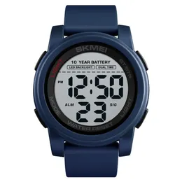 Skmei 10 سنوات البطارية الساعات الرقمية Man Backlight Time Time Sport Big Dial Clock Clochproof Silica Gel Watch Watch Reloj 1564 20 286Q