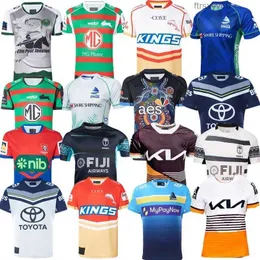 2023 Knights Fijian Drua Rugby Jerseys Gold Coast Titans Dolphins Fiji South Sydney Rabbitohs Home Away Heritage North Queensland Indigenous Shirts Size S-5XL BFZM