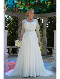 Sukienki nieformalne koronkowe szyfonowe skromne sukienki ślubne w dużych rozmiarach vestido de noiva pół rękawów duży rozmiar recepcji ślubne suknie ślubne country Weste