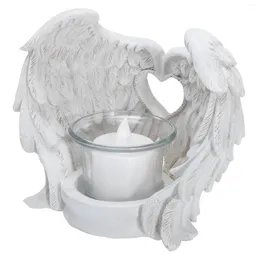 Candle Holders Candles Angel Battery Wings Operated Holder Taper Flameless Decor Flickering Fake Wall Powered Light Memorial Tea Led