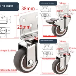 New 1pc Heavy Duty Casters 20kg Mute Swivel Wheels for Moving Furniture Chair Crib Cabinet Workbench Soft Rubber Universal Castor