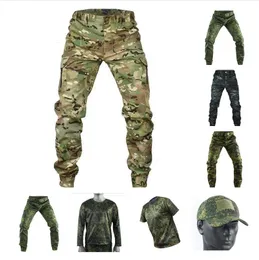 Mege Tactical Camouflage Joggers utomhus ripstop lastbyxor Arbeta kläder Vandring Jakt Kampbyxor Mens Streetwear