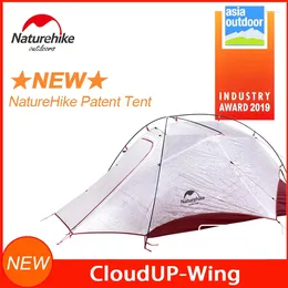 Tält och skydd Naturehike-Cloudup-wing Ultralight utomhus camping tält kiselbelagd nylon tyg dubbel lager vattentät för 2 personer
