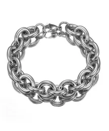 Pulseiras de cadeia de cabos para homens mulheres o fecho de aço inoxidável prata prata preto masculino Bracelets Presentes de joias 8111315mm7895871
