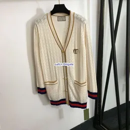 Designer Cardigan Sweater Designer Dress Feminino de malha de malha Button Gold Button Gold suéter feminino Cardigan G Carta Broche Decoration Suspender Vest Top 5542