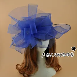 영국 복고풍 꽃 신부 모자 크리스탈 보석 과장 행사 모자 머리 장식 헤어 액세서리 멀티 컬러 웨딩 모자 도매 2306