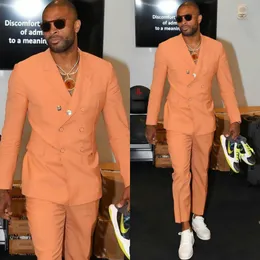 New Orange Men Suits Blazer Wedding Suits Slim Fit 2 Pieces Groom Tuxedos Best Mens Prom Suits Jacket Pants Custom Made 2677