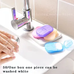 Fette di sapone per bagno portatili da bagno lavarsi a fette di lavaggio fogli di veste di carta in schiuma profumata di carta da bagno pulito compresse di sapone pulito 240517
