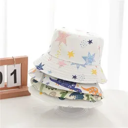 모자 모자 베이비 여름 버킷 모자 어부 모자 소년과 여자 UV 및 바람 저항 만화 어린이 비니 여행 Sunhat Baby Bucket Hat WX