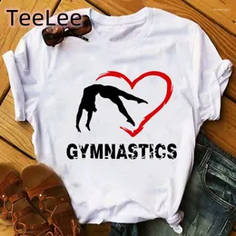 Women's T Shirts Gym Art Tee Shirt Femme Ballet Dancer Gymnast Lover Birthday Gift Tops Girls Summer Print Gymnastics Casual Women