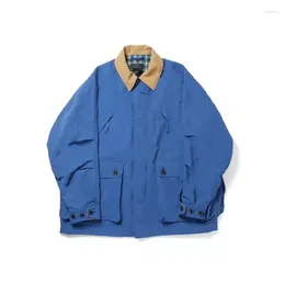 Herrenjacken 22Sss Dalwapier39Ss Tech Feld Männer Baumwolle Jaket Revers Multi -Taschenjagd -Mantel Japan Style