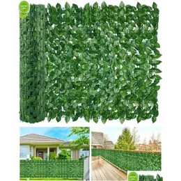 Garden Decorations New Artificial Leaf Sning Roll Privacy Fence Wall Sn Hedge Ivy Vine Leaves Decor For Outdoor Decoration Drop Delive Dhcug